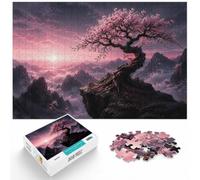 Puzzle 1000 pièces pour Adultes, Enchanted Cherry Blossom Tree by River | Pour une pause calme pendant l'Avent : ce puzzle 1000 pièces adulte transforme les vacances d'hiver en pause puzzle.