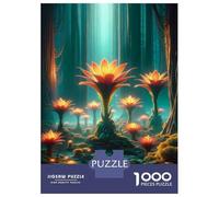 Puzzle 1000 Pièces pour Adultes Enchanted Forest Glowing Flowers Puzzle pour Adultes - Jeux Amusants, Analyse Et Logique - Idéal comme Cadeau pour Toute La Famille 38x26cm/1000pcs