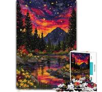 Puzzle 1000 pièces pour Adultes, Enchanted Forest River at Sunset | Choisissez un cadeau puzzle pour adultes pour les journées cocooning, pour un moment de détente.