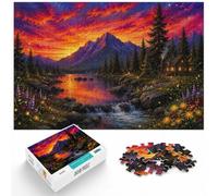 Puzzle 1000 pièces pour Adultes, Enchanted Forest River at Sunset | Pour les journées calmes de Noël : ce puzzle pour adultes avec 1000 pièces convient aux longues soirées de décembre.