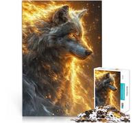 Puzzle 1000 pièces pour Adultes énergie du Loup Blanc Jeu Familial Anti-Stress Défi Difficile Renforcer l'amour Entre Les Couples 26x38cm