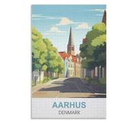 Puzzle 1000 Pièces pour Adultes ，Enfant Puzzle ，Jeu Éducatif pour Les Défis，Aarhus Danemark，des Vacances pour Adolescents，Cadeau de Noël，75x50Cm，Wooden Puzzle,AA-1326