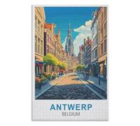 Puzzle 1000 Pièces pour Adultes ，Enfant Puzzle ，Jeu Éducatif pour Les Défis，Anvers Belgique，des Vacances pour Adolescents，Cadeau de Noël，75x50Cm，Wooden Puzzle,AA-1006