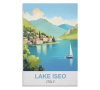 Puzzle 1000 Pièces pour Adultes ，Enfant Puzzle ，Jeu Éducatif pour Les Défis，Lac d'Iseo Italie，des Vacances pour Adolescents，Cadeau de Noël，75x50Cm，Wooden Puzzle,AA-1096