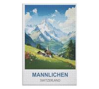 Puzzle 1000 Pièces pour Adultes ,Enfant Puzzle ,Jeu Éducatif pour Les Défis,Männlichen Suisse,des Vacances pour Adolescents,Cadeau de Noël,75x50Cm,Wooden Puzzle,AA-1131