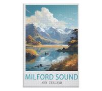Puzzle 1000 Pièces pour Adultes ,Enfant Puzzle ,Jeu Éducatif pour Les Défis,Milford Sound Nouvelle-Zélande,des Vacances pour Adolescents,Cadeau de Noël,75x50Cm,Wooden Puzzle,AA-1251