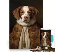 Puzzle 1000 pièces pour Adultes Épagneul Breton Le Pape Décoration Clean Fit Jouet d'exercice cérébral Moments de détente et de Plaisir pour Un Anniversaire (50x75cm)