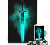 Puzzle 1000 pièces pour Adultes, épée Lumineuse dans Un Univers de Dark Fantasy, Jeu Impossible, défi à relever, idéal comme Cadeau 38x52cm