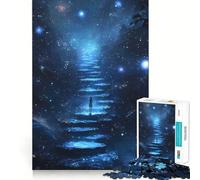 Puzzle 1000 pièces pour Adultes Escalier céleste vers Les étoiles Casse-tête Amusant et précis Cadeau de Loisirs et de Divertissement Décoration de Noël (50x75cm)