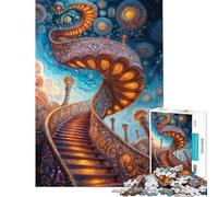 Puzzle 1000 pièces pour Adultes Escalier vers Le Ciel orné Décoration Murale Cadeau d'anniversaire Unique (Dimensions 50x75cm)