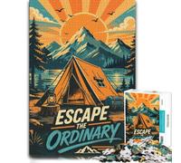 Puzzle 1000 pièces pour Adultes, Escape The Ordinary Camping Poster | Profitez de cette activité puzzle relaxante le w nd, pour rester concentré.