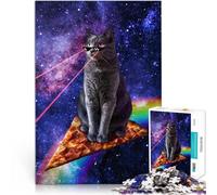 Puzzle 1000 pièces pour Adultes Espace Chat et Pizza Entraînez Votre Cerveau et Vos Mains Collection d'artistes, Beaux-Arts 75x50cm