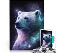 Puzzle 1000 pièces pour Adultes Espace Galaxie Ours Polaire Jouet éducatif Anti-Stress Puzzle Une œuvre d'art 19,7 po x 29,5 po pour Les Adolescents de 14 Ans et Plus