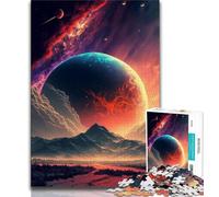 Puzzle 1000 pièces pour Adultes Espace Sombre et planètes 1000 pièces pour Adultes Jeu Stimulant idéal comme Cadeau pour Toute la Famille (38x26cm)
