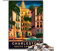 Puzzle 1000 pièces pour Adultes et Adolescents à Charleston, Caroline du Sud Activité familiale Décoration d'intérieur Unique et Cadeaux pour Les 14 Ans et Plus 50x75cm
