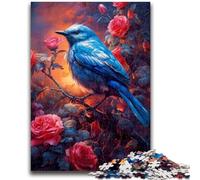 Puzzle 1000 pièces pour Adultes et Adolescents Adorable Petit Oiseau Bleu Aide Le Cerveau à exercer Jouets addictifs pour cultiver la Patience Convient aux Couples 26x38cm