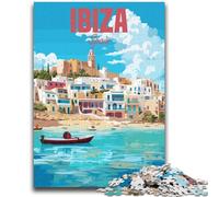 Puzzle 1000 pièces pour Adultes et Adolescents - Affiche de Voyage Ibiza, Espagne - Design Dynamique et Unique - Expérience de Puzzle relaxante et stimulante (Taille 38x26cm)