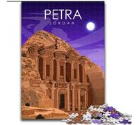Puzzle 1000 pièces pour Adultes et Adolescents, Affiche de Voyage Petra en Jordanie, Jeu Familial, décoration intérieure Unique et Cadeaux pour Les 14 Ans et Plus (26x38cm)