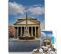 Puzzle 1000 pièces pour Adultes et Adolescents, Affiche du Panthéon de Rome, Italie, pour Jeu éducatif, défi, Cadeau d'anniversaire, décoration Murale (38x26cm)