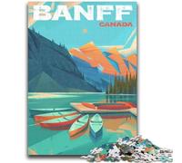 Puzzle 1000 pièces pour Adultes et Adolescents,Affiche du Parc National de Banff,1000 pièces pour Adultes,activité Amusante pour la Maison,Jouets pour Les Jours de Pluie,Cadeaux d'anniversaire