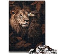 Puzzle 1000 pièces pour Adultes et Adolescents Aigle et Lion Soulagement du Stress Défi Difficile Renforcer l'amour Entre Les Couples 38x26cm