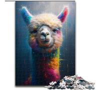 Puzzle 1000 pièces pour Adultes et Adolescents Alpaga Arc-en-Ciel, Jouet éducatif et décompressant, idéal comme Cadeau pour Toute la Famille (Taille 26x38cm)