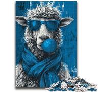 Puzzle 1000 pièces pour Adultes et Adolescents Alpaga Bleu, Jouet éducatif et décompressant, idéal comme Cadeau, 50x75cm