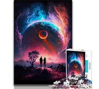 Puzzle 1000 pièces pour Adultes et Adolescents Amour Cosmique Puzzle planétaire Jouets de Divertissement Familial avec Affiche et fiche de Questions Assorties 38x26cm