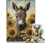 Puzzle 1000 pièces pour Adultes et Adolescents Âne Tournesol 1000 pièces pour Adultes, Jouets de Jeu Chaque pièce est Unique - Jeu Familial Stimulant et Amusant (Taille 75x50cm)
