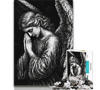 Puzzle 1000 pièces pour Adultes et Adolescents Ange Noir et Blanc, Un Jeu Stimulant, idéal comme Cadeau pour Toute la Famille (38x26cm)
