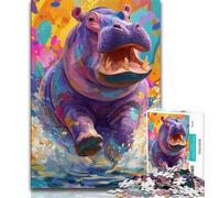Puzzle 1000 pièces pour Adultes et Adolescents Animal Rhinocéros 1000 pièces pour Adultes, Jeux Amusants Décoration Murale Cadeaux d'anniversaire et de Noël Uniques (Taille 75x50cm)