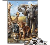 Puzzle 1000 pièces pour Adultes et Adolescents Animaux africains, activité familiale, décoration d'intérieur Unique et Cadeaux pour Les 14 Ans et Plus (Taille 26x38cm)