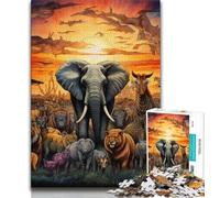 Puzzle 1000 pièces pour Adultes et Adolescents, Animaux africains, décoration Murale Artistique et idée Cadeau d'anniversaire pour Amis, Bureau à Domicile (Taille 38x26cm)
