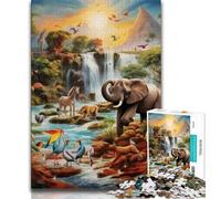 Puzzle 1000 pièces pour Adultes et Adolescents, Animaux africains, Jeux éducatifs Classiques, Belle décoration (Taille 38x26cm)