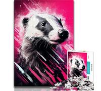 Puzzle 1000 pièces pour Adultes et Adolescents, Animaux, Blaireau à Miel, Jeu Stimulant, idéal comme Cadeau pour Toute la Famille (38x26cm)