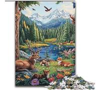 Puzzle 1000 pièces pour Adultes et Adolescents, Animaux de la Montagne Ce Jouet éducatif est Un pour Toute la Famille (Taille 50x75cm)