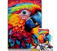 Puzzle 1000 pièces pour Adultes et Adolescents, Animaux, Oiseaux, perroquets, Anti-Stress, séjour, Tuer Le Temps, liste de souhaits avec Le Père Noël (75x50cm)