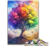 Puzzle 1000 pièces pour Adultes et Adolescents Arbre de Vie Anti-Stress Staycation Tuer Le Temps avec Affiche Assortie et Feuille de Questions 26x38cm