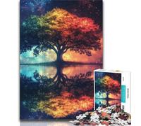 Puzzle 1000 pièces pour Adultes et Adolescents Arbre de Vie, Art au Fusain, Staycation Kill Time pour la décoration de la Maison (38x26cm)