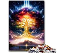 Puzzle 1000 pièces pour Adultes et Adolescents Arbre de Vie Cosmique Un Jeu éducatif Amusant et Humoristique pour Un Anniversaire 50x75cm