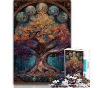 Puzzle 1000 pièces pour Adultes et Adolescents Arbre de Vie, Jeu Stimulant et Familial avec Affiche et fiche de Questions-réponses (75x50cm)