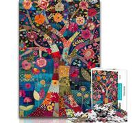 Puzzle 1000 pièces pour Adultes et Adolescents Arbre de Vie, Jeu Stimulant et Familial avec Affiche et fiche de Questions-réponses (38x26cm)