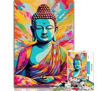 Puzzle 1000 pièces pour Adultes et Adolescents Art Bouddha, Anti-Stress Staycation Kill Time Enhance Love Between Couples 38X26CM