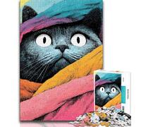 Puzzle 1000 pièces pour Adultes et Adolescents Art Cat 1000 pièces pour Adultes, Jouets de Jeu Chaque pièce est Unique - Jeu Familial Amusant et Stimulant (Taille 75x50cm)