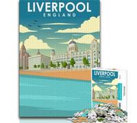 Puzzle 1000 pièces pour Adultes et Adolescents, Art de Liverpool, Angleterre, Anti-Stress, Vacances à la Maison, Passe-Temps, Amour Entre Couples (38x26cm)