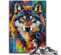 Puzzle 1000 pièces pour Adultes et Adolescents Art du Loup Soulagement du Stress Défi Difficile Renforcer l'amour Entre Les Couples 26x38cm