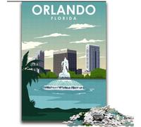 Puzzle 1000 pièces pour Adultes et Adolescents, Art du Voyage à Orlando, Floride, Aide Le Cerveau à exercer, Jouets addictifs pour cultiver la Patience, décoration Murale 38x52cm