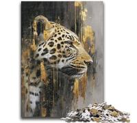 Puzzle 1000 pièces pour Adultes et Adolescents Art léopard Soulagement du Stress Défi Difficile Chaque pièce est Unique - Jeu Familial Amusant et Stimulant 50x75cm