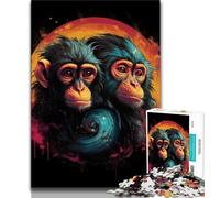 Puzzle 1000 pièces pour Adultes et Adolescents, Art Monkey, Anti-Stress, Staycation Kill Time Wishlist avec Le Père Noël (75x50cm)