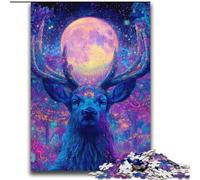 Puzzle 1000 pièces pour Adultes et Adolescents, Art psychédélique et visionnaire du cerf, Anti-Stress, séjour, Tuer Le Temps, liste de souhaits avec Le Père Noël 38x52cm